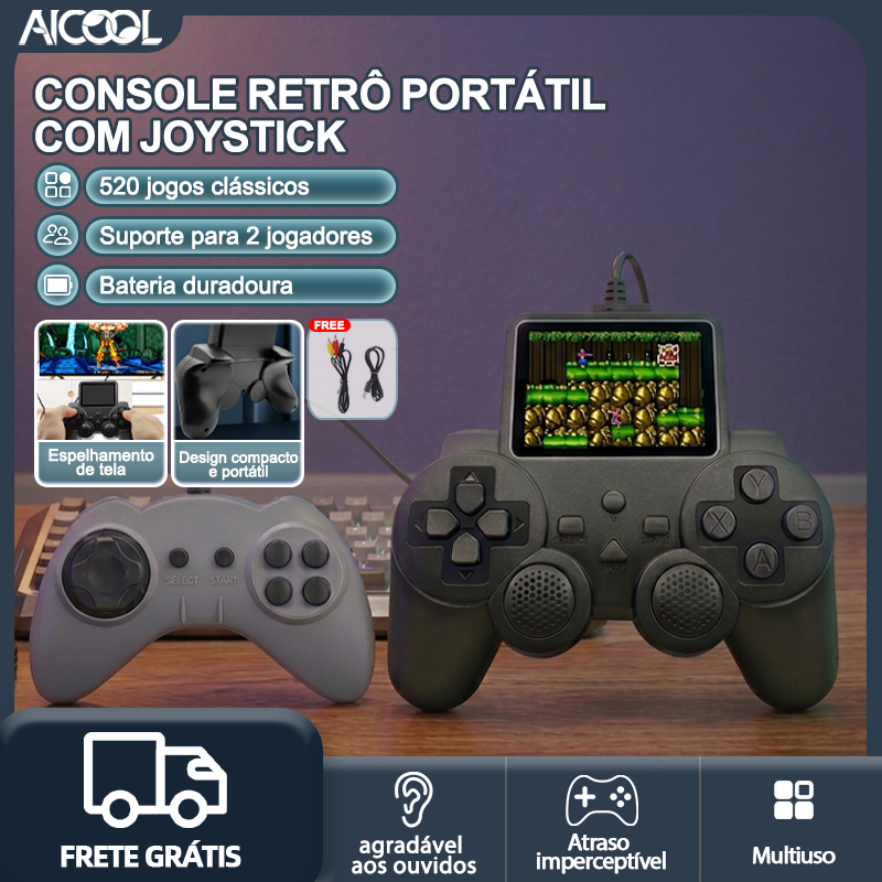 Aicool Video Game 520 In 1 Retro Games - Console With 520 Games - GamePad-S10 Controle para dois jogadores