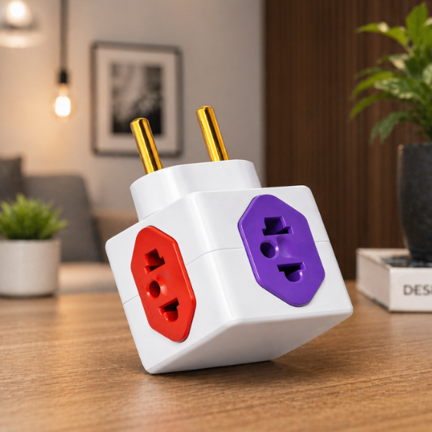 Adaptador Tomada Cubo 3d Tripolar 4 Saídas 10A 20A Bivolt Original Padrão Novo E Antigo