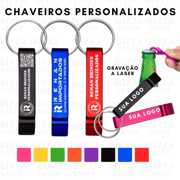 Kit 30 Chaveiros Abridor Personalizado Brinde Para Sua Empresa Marca Logotipo Gravado