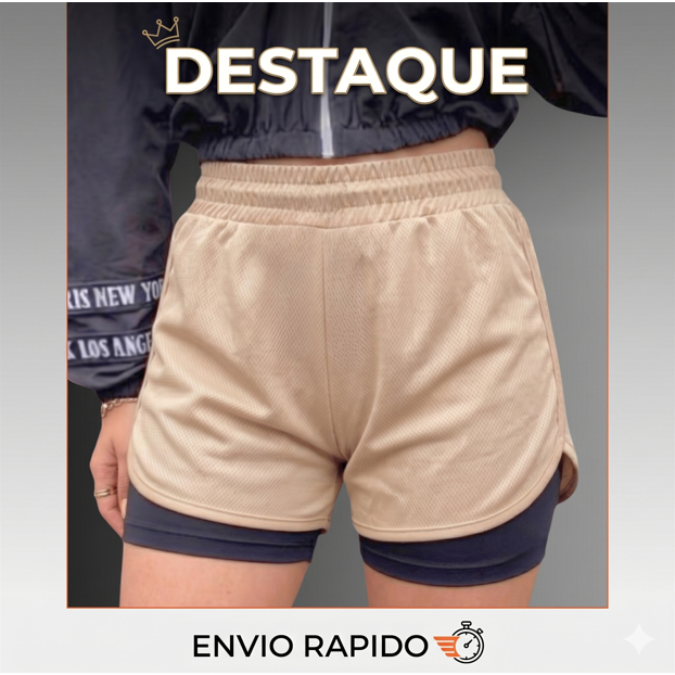 Shorts Fitness Feminino Academia Bermuda Com Bolso Porta Celular Zero Transparência