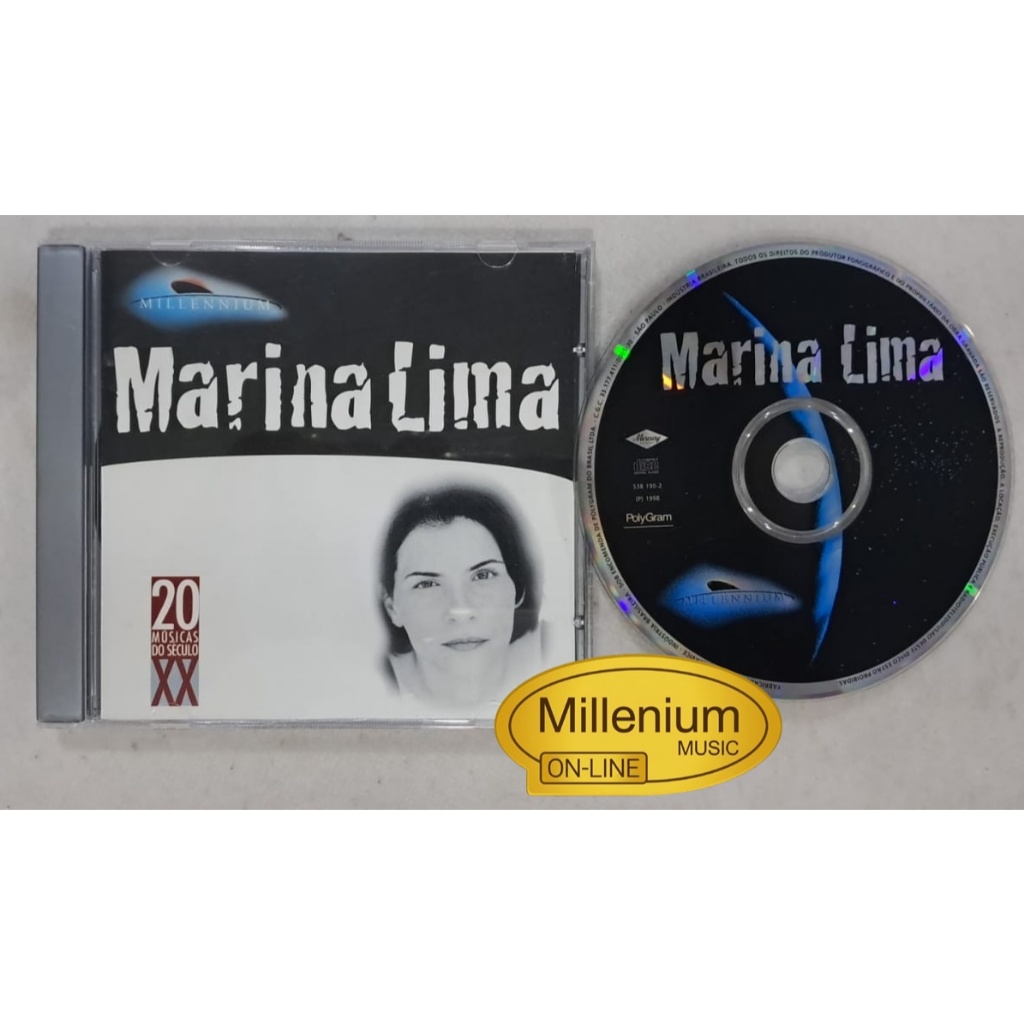 CD Marina Lima Série  Millennium  20 Músicas Do Século XX 1998 Original Gravadora Colecionador Ótimo Estado