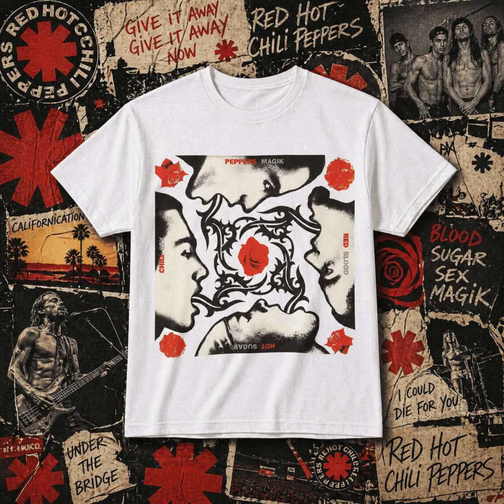 Camiseta Estilosa Estilo Rock Banda Red Hot Chilli Peppers - Camisa 100% Algodão Unissex