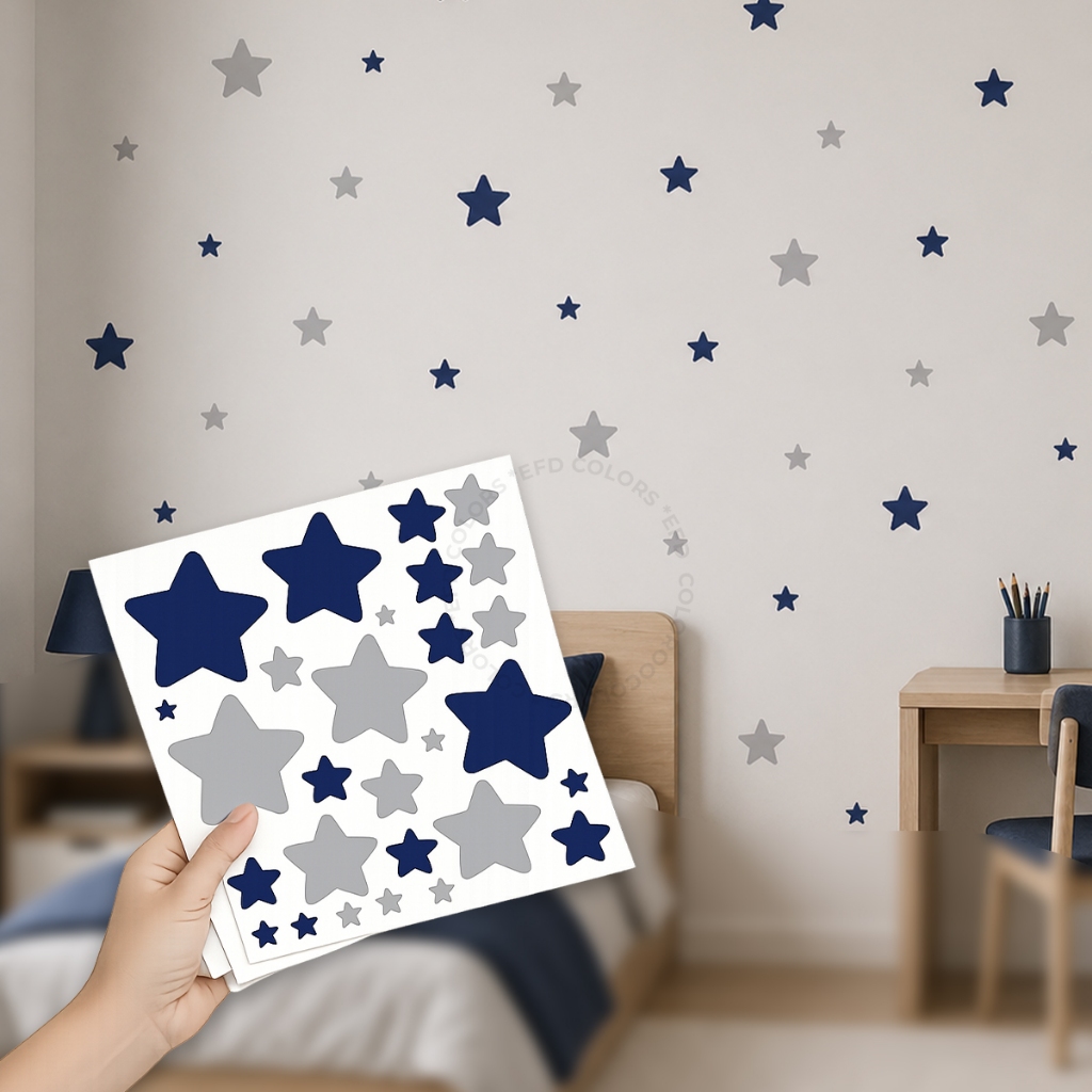 117 Adesivo Para Parede Estrelas, Estrelinhas, Decoração Quarto Infantil, Papel de Parede Estrelas