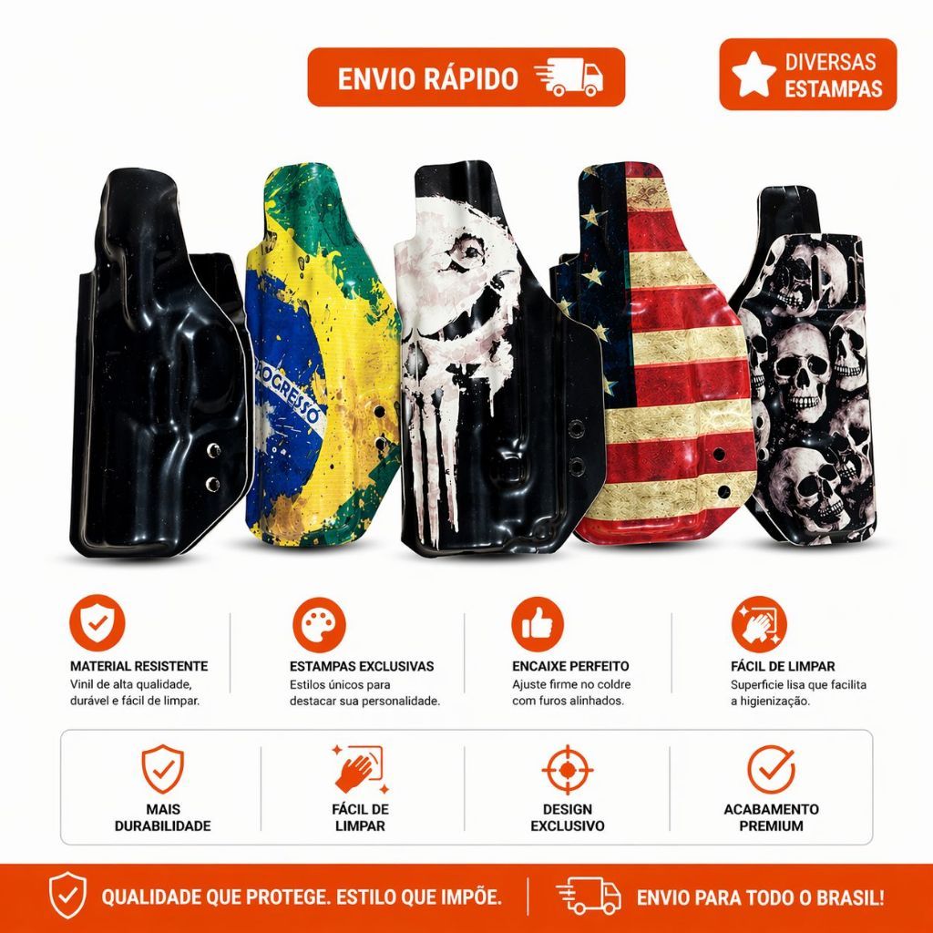 Coldre Velado  G25  lanterna  Gm23  com corte reddot
