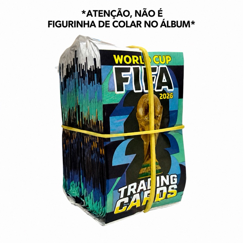 Kit 200 Cards Copa do Mundo Fifa 2026 50 Pacotinhos Fechados Para Bater Bafo Trocar Cartas Futebol