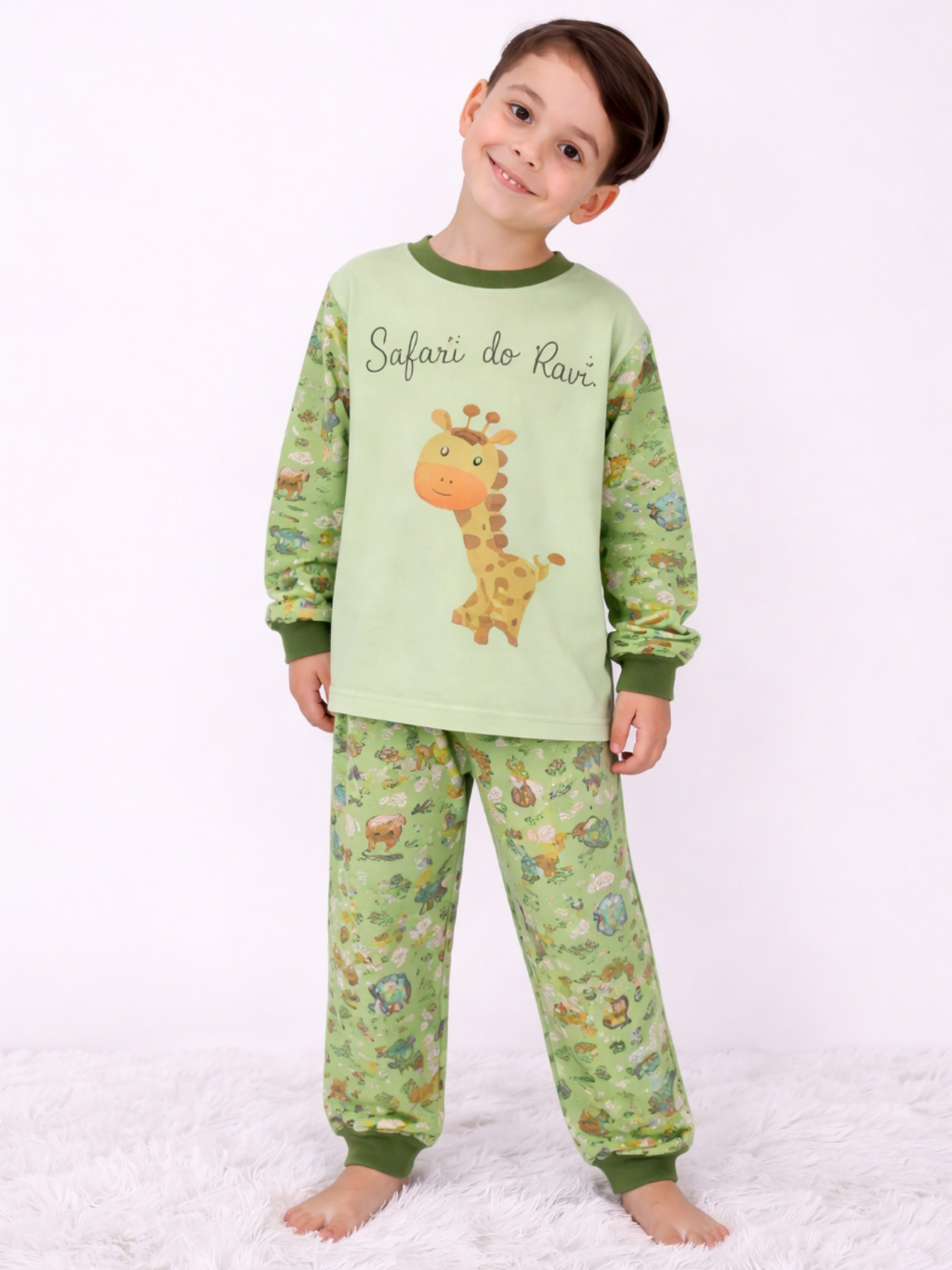 Peças Pijama Infantil Menino Calça e Blusa Manga Comprida Nome Personalizado Gratis 1 ao 12 Afd
