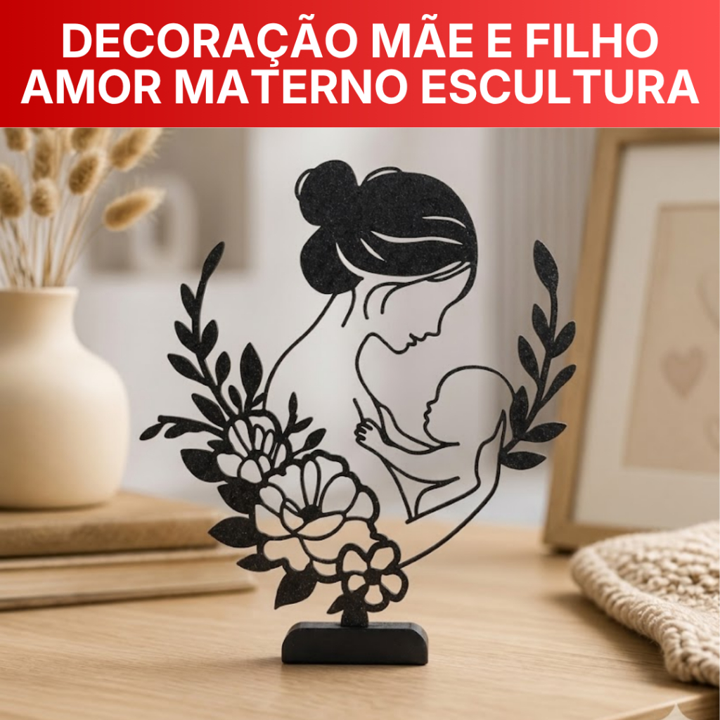 Decoração Mãe E Filho Amor Materno Presente Dia Das Mães e Quarto do Bebê