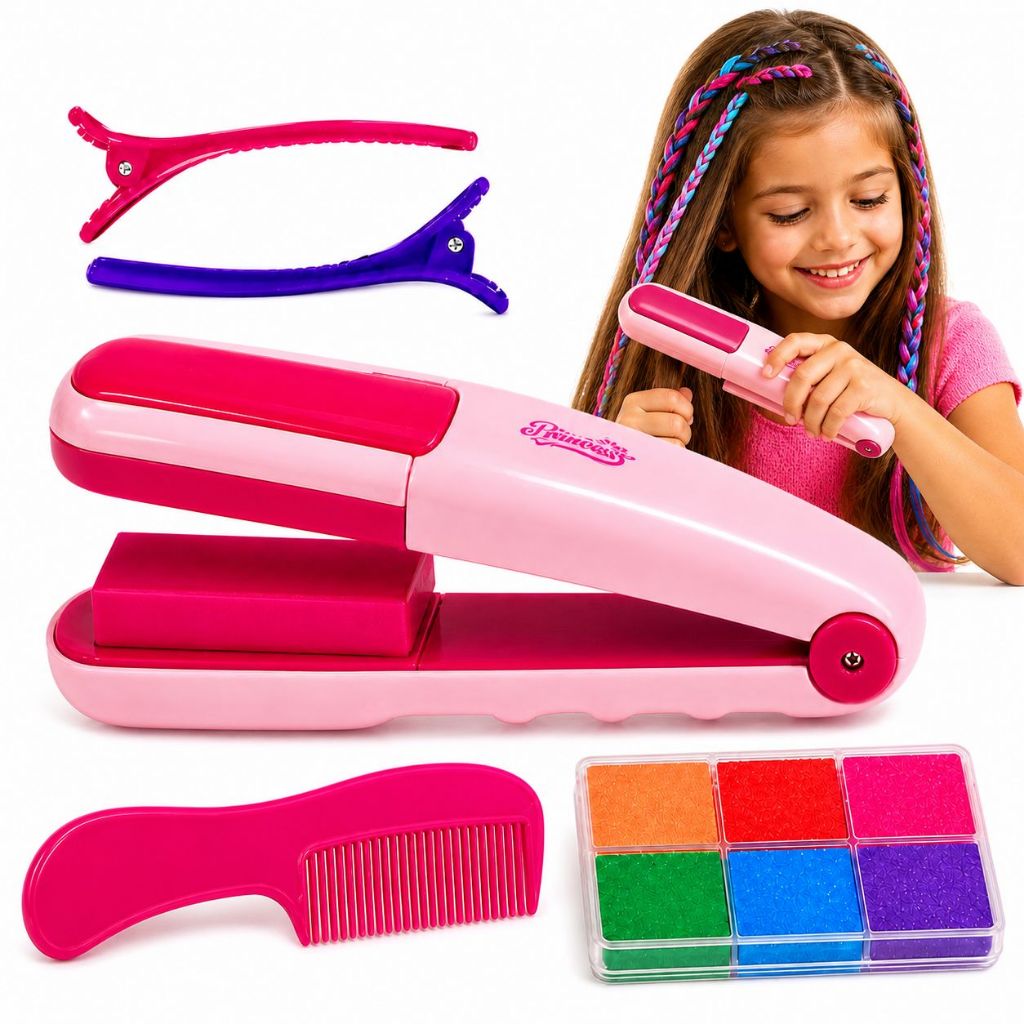 Prancha Chapinha Infantil Para Pintura De Cabelo Brinquedo Mechas Coloridas
