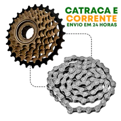 KIT CATRACA GTS 7V + CORRENTE INDEX G-51L 116 ELOS PARA BIKE 21 MARCHAS