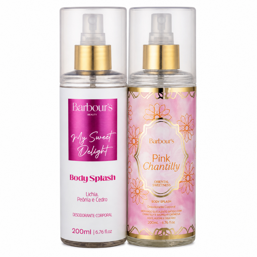 Dupla Body Splash Delight e Pink Chantilly Barbour’s Beauty 200ml Perfume Feminino