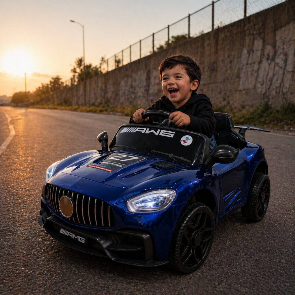Carro Eletrico Infantil 6V Sportive Azul Pintura Automotiva E Controle Remoto