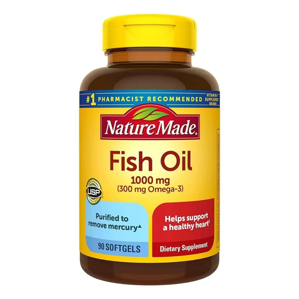FISH OIL 1000 mg + 300mg ômega 3 90 cápsulas Nature Made