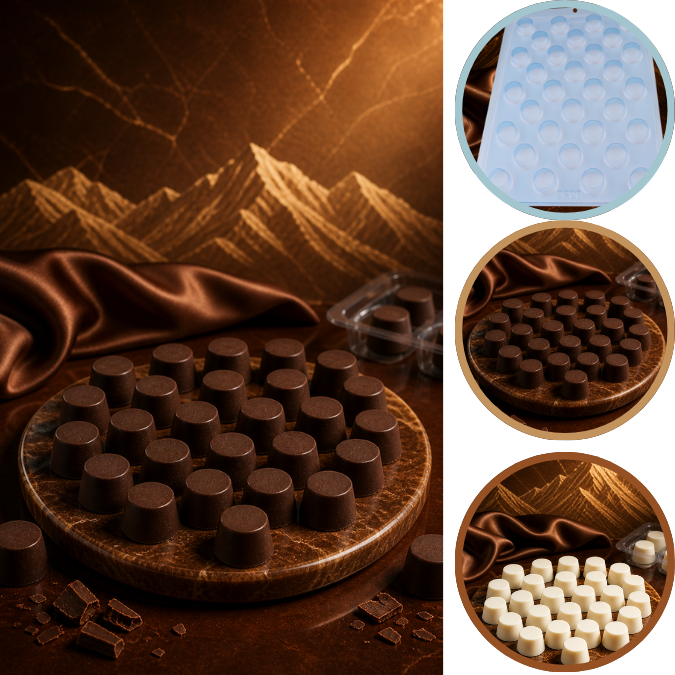 1~5 Forma BWB Simples Semiprofissional, Doces Finos Chocolates Cód. 3538 - SP Alpino Estrias (CHOCO)