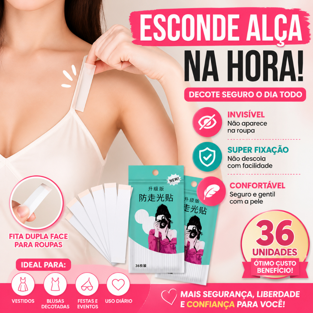 kit 36 Fitas Para Roupa Decote Perfeito Esconde Alça Sutiã Adesivo Invisível