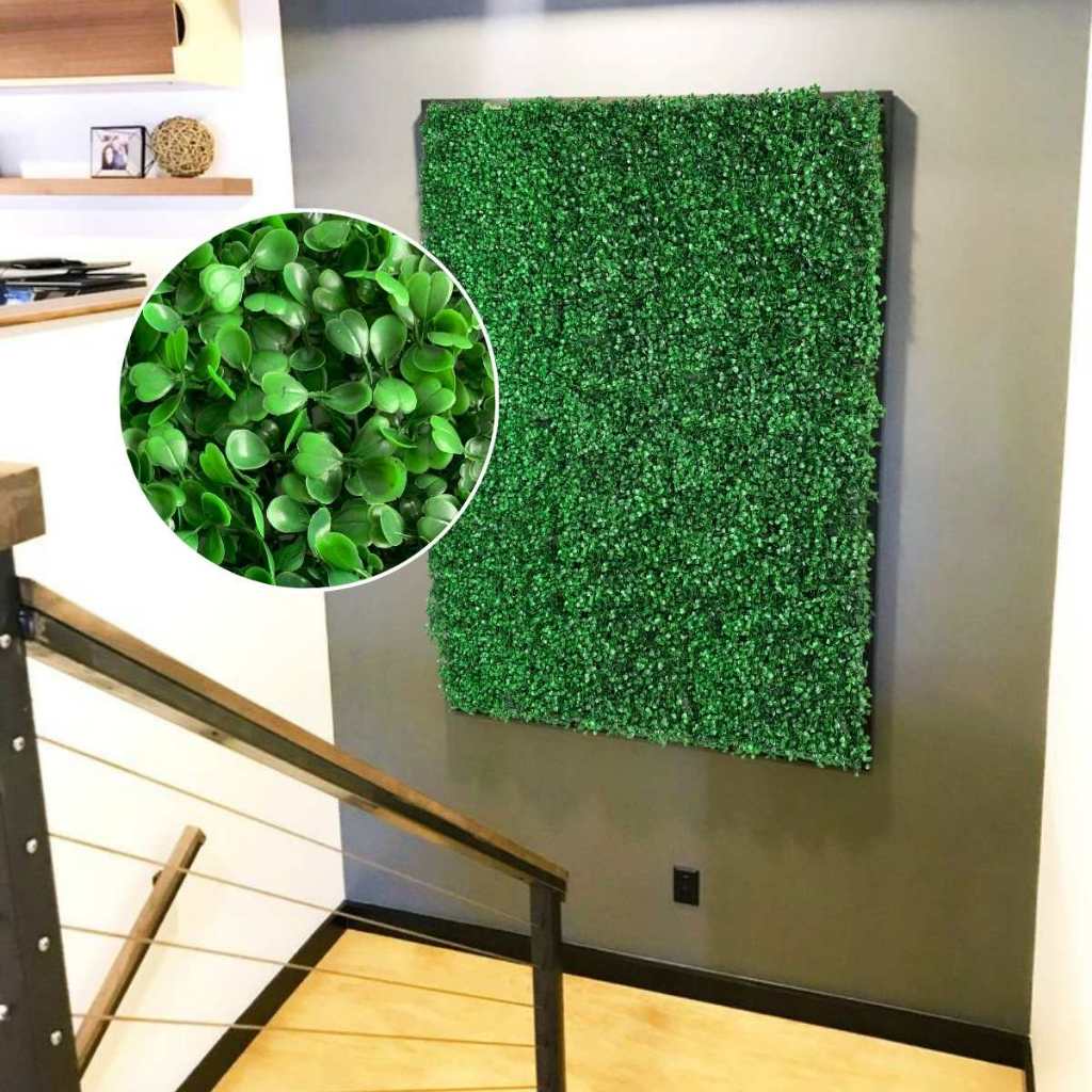 1 Placa Jardim Vertical Buxinho Artificial Painel Decorativo Parede Verde Realista