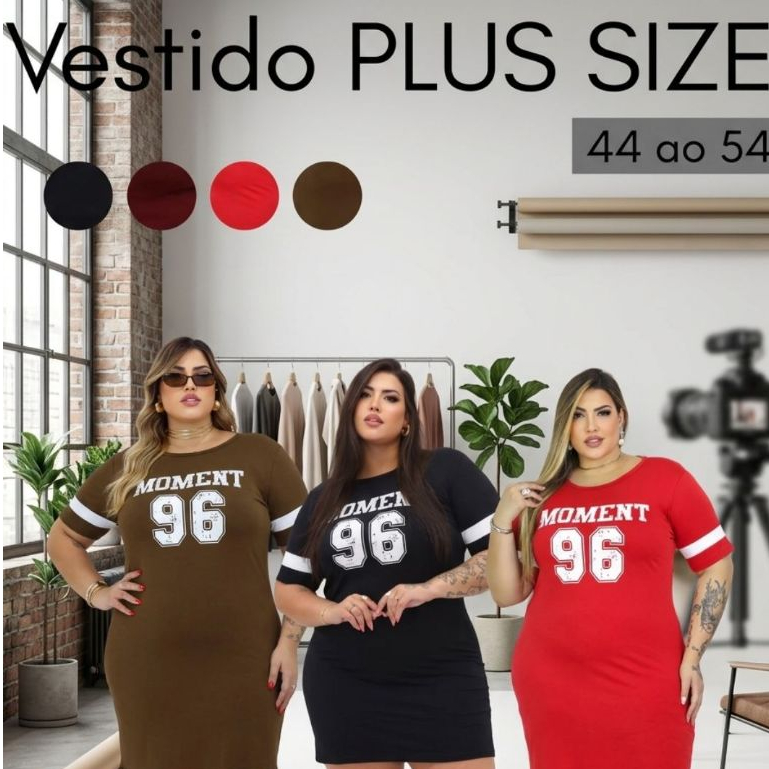 Vestido Estampado Plus Size Curve Curvy Camisão Moda Gringa Verão veste até 56 Camisetão Feminino