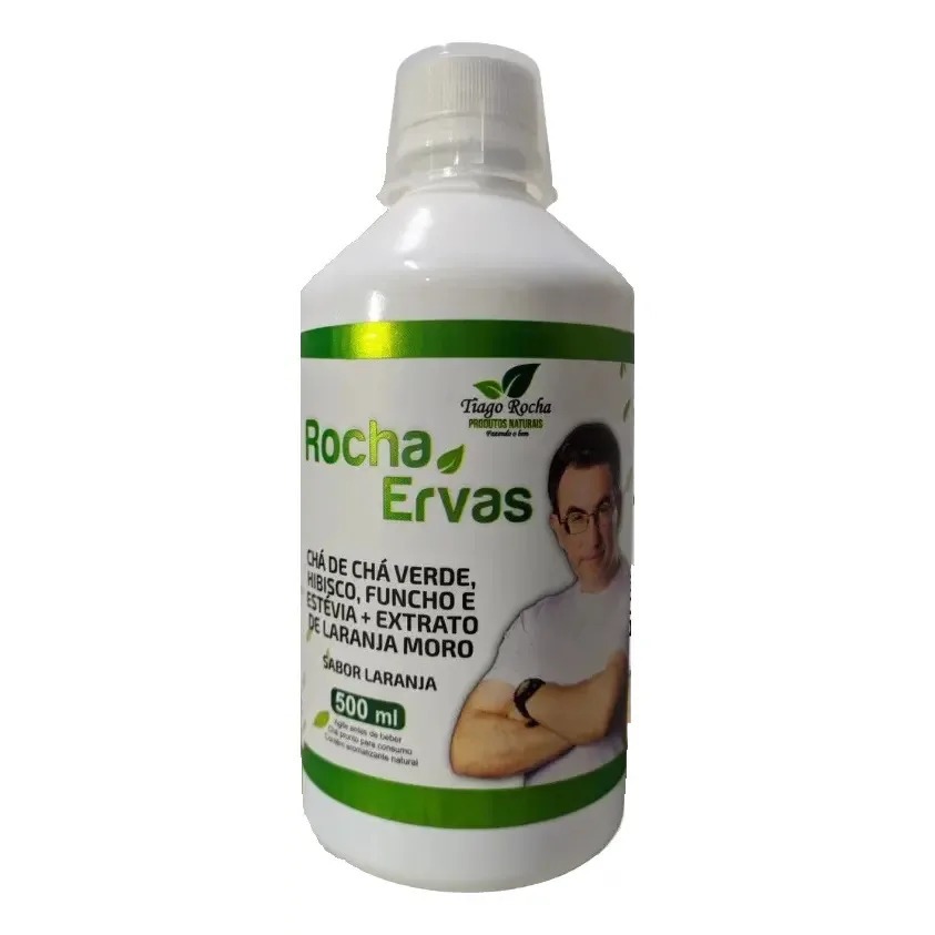 Chá Verde Líquido Tiago Rocha Com Hibisco e Laranja 500 mL