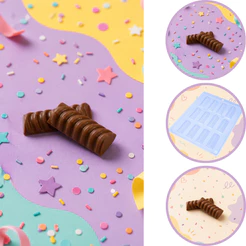 1~10 Forma Simples Bombom Detalhado13 (9590) - (A4) em Acetato BWB Para Doces de Chocolate e Confeitaria (CHOCO)