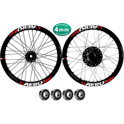 Par Roda Aero Viper Preto Xtz 150 Crosser Cubo Traseiro Tambor Dianteiro Disco Raios 4mm+Rolamentos