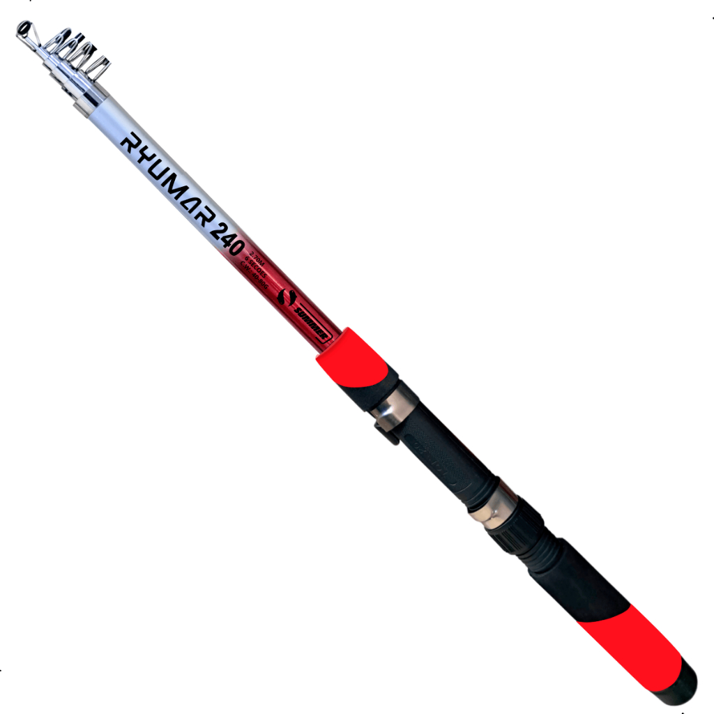 Vara De Pesca Telescópica 2,40m P/ Molinete Ryumar Summer Fibra De Vidro Leve E Resistente Pesca Iniciante · foto 2