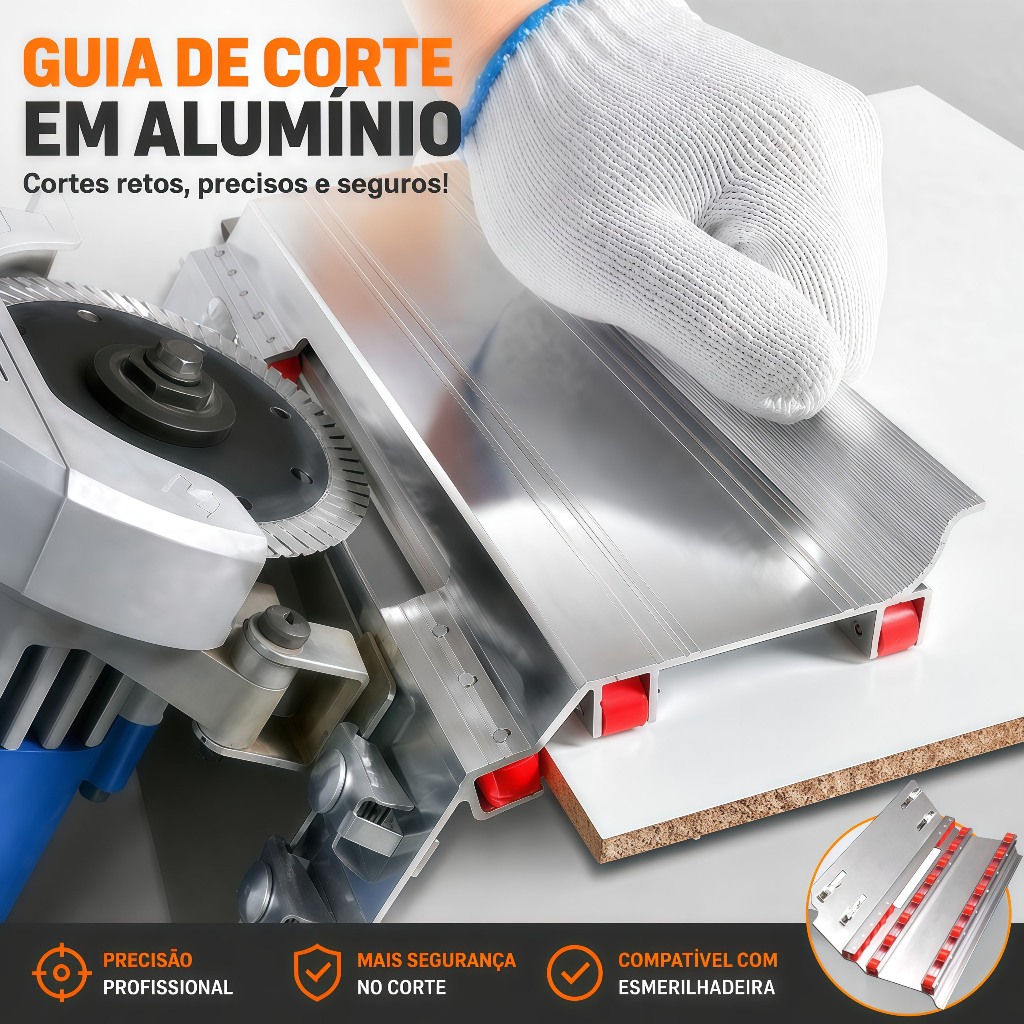 Guia Corte 45 Graus Mármore Porcelanato Meia Esquadria Chanfro Acessório Serra Circular Ferramenta Corte