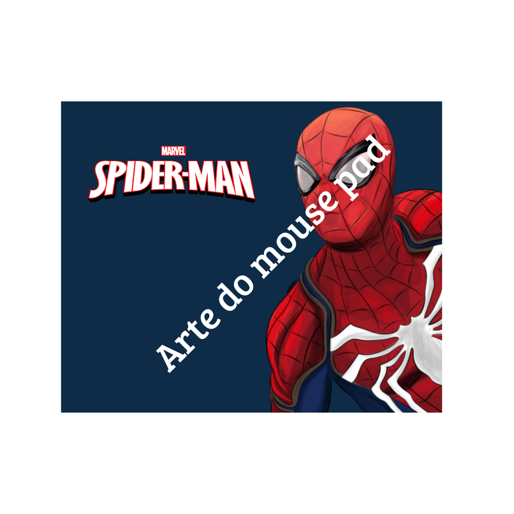 Mouse Pad Homem Aranha Personalizado Nome Spider-Man Marvel Gamer Geek Presente Otaku Herói