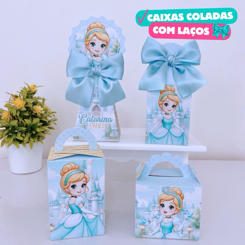 Kit Cinderela Caixinhas Personalizadas Lembrancinha Aniversário Kit Festa