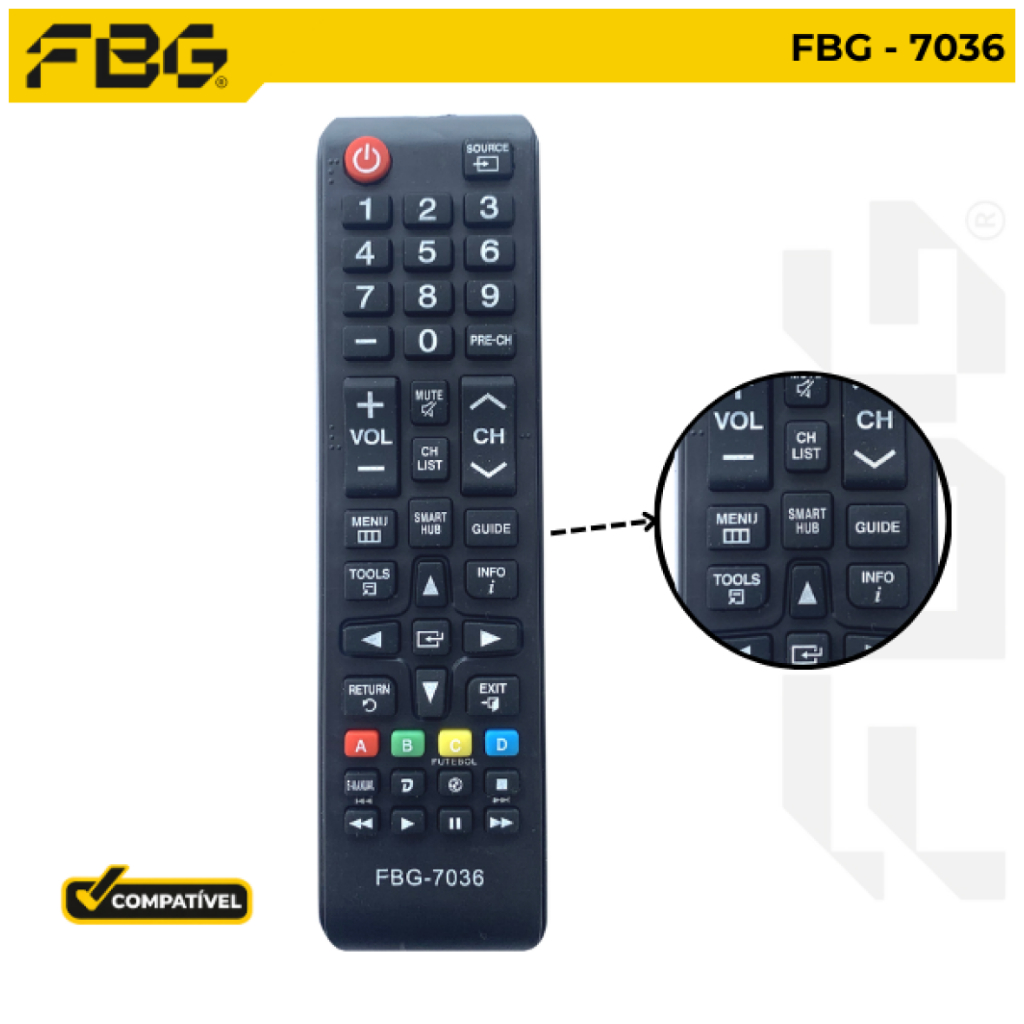 Controle remoto universal Smart compativel com televisão samsung