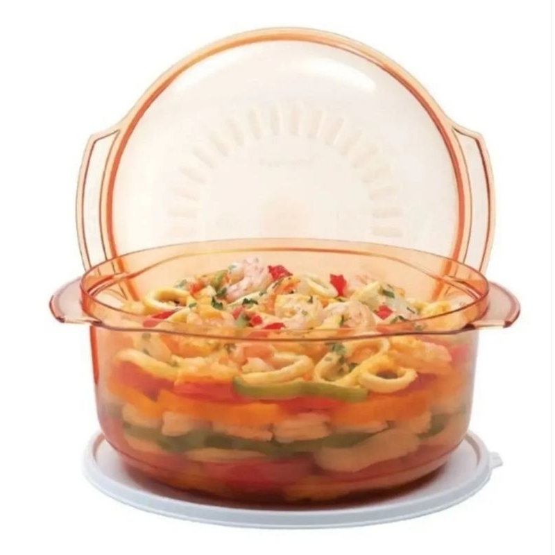 TUPPERWARE TIGELA MICROPLUS 3 LITROS POLICARBONATO LARANJA ( Panela P/ Micro-ondas)