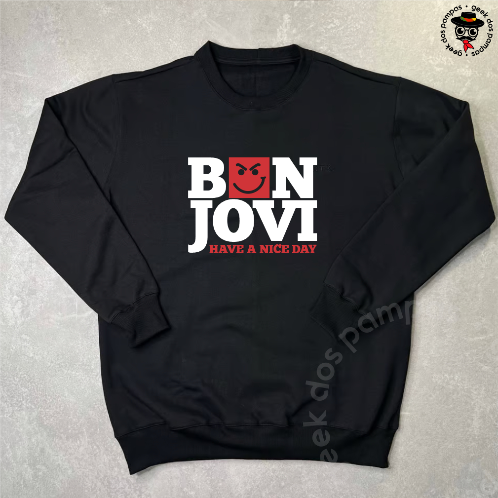 Moletom Bon Jovi Have a Nice Day Unissex Algodão Casual Confortável Masculino Feminino