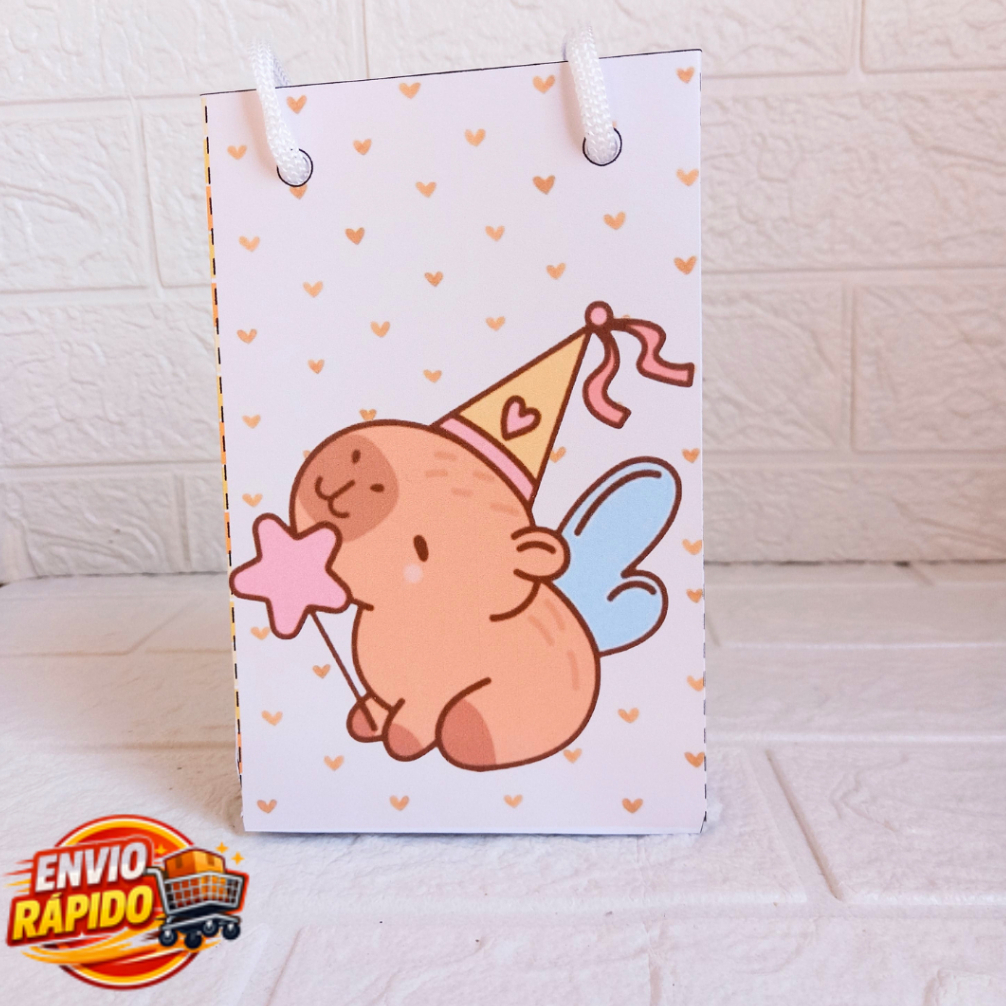 Sacolinha Capivara Cute Personalizada| Festa Infantil|Lembrancinhas|Aniversário|mesversário|supresa