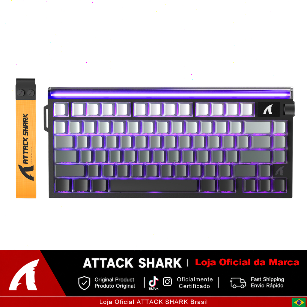 ATTACK SHARK Teclado Gamer R85 HE 75% com Switch Magnético RGB 8K Hall Effect