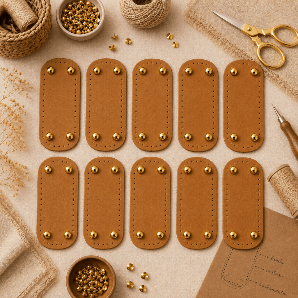 Kit Atacado Fundos Bolsa Crochê Couro Ecológico Premium 25x10 Base Artesanato Luxo Reforçado Luxo