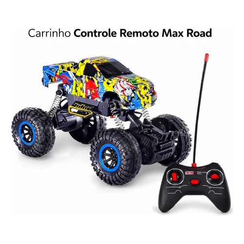 Carrinho Controle Remoto Off Road Max Road Com Luz Led Recarregal