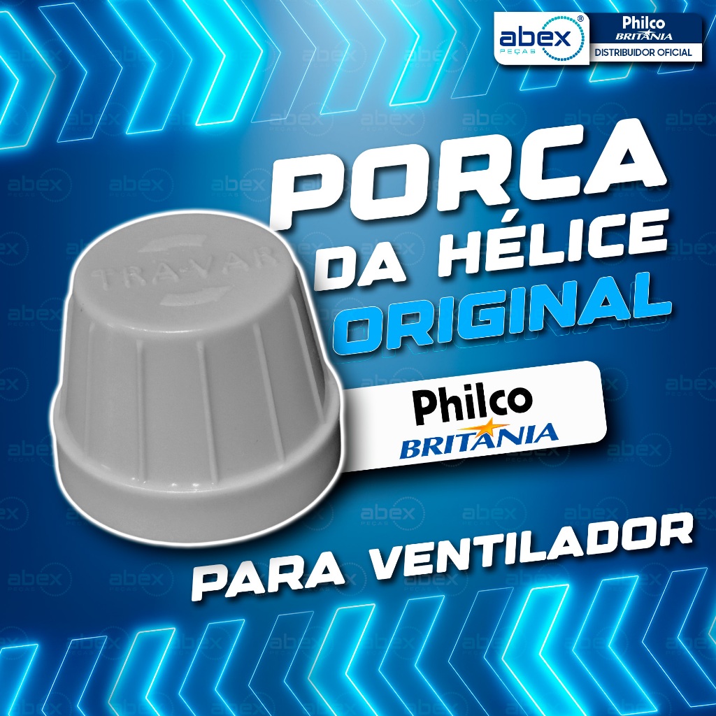 Trava Porca Da Hélice Ventilador Britânia Philco Cinza 30cm 40cm BVT PVT Mega Turbo Ventus Original