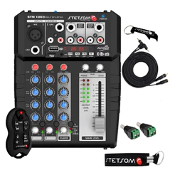 Mesa Stetsom Stm1003 Bluetooth Sd Fm Com Sx2 + Cabo 1 Metro Oxigen