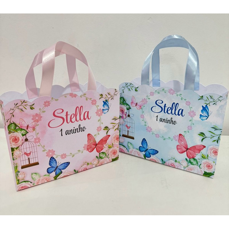 10 Sacolinhas Jardim Borboleta Personalizadas - Pegue e Monte - Mimos aniversario - Fazemos outros temas