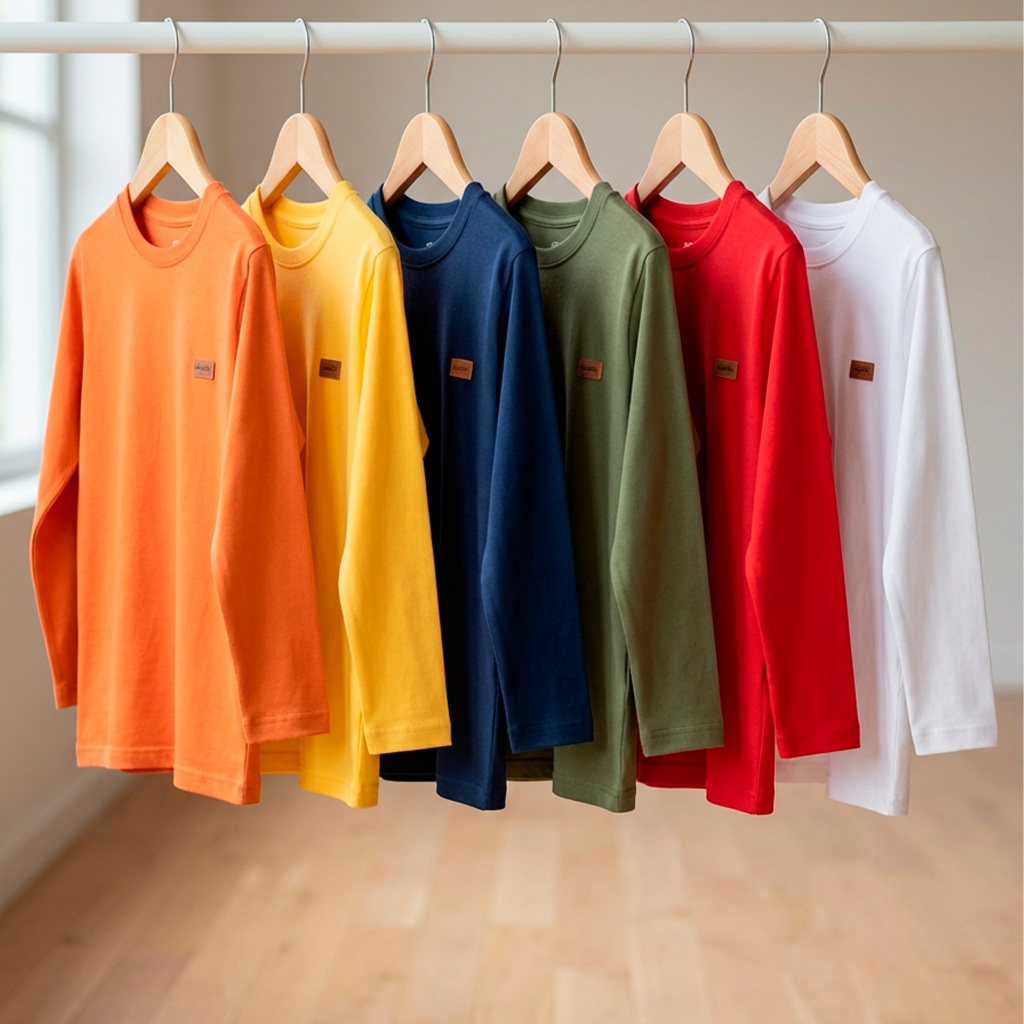Kit 3 ou 5 Camisetas Manga Longa Infantil Menino Básica Lisa Manga Comprida Infantil