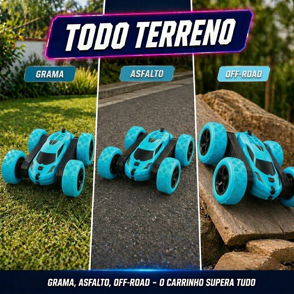 Carrinho De Controle Remoto 4x4 Pirueta Giro 360º Brinquedo Recarregável Maluco Com Luzes Kizumba · foto 2