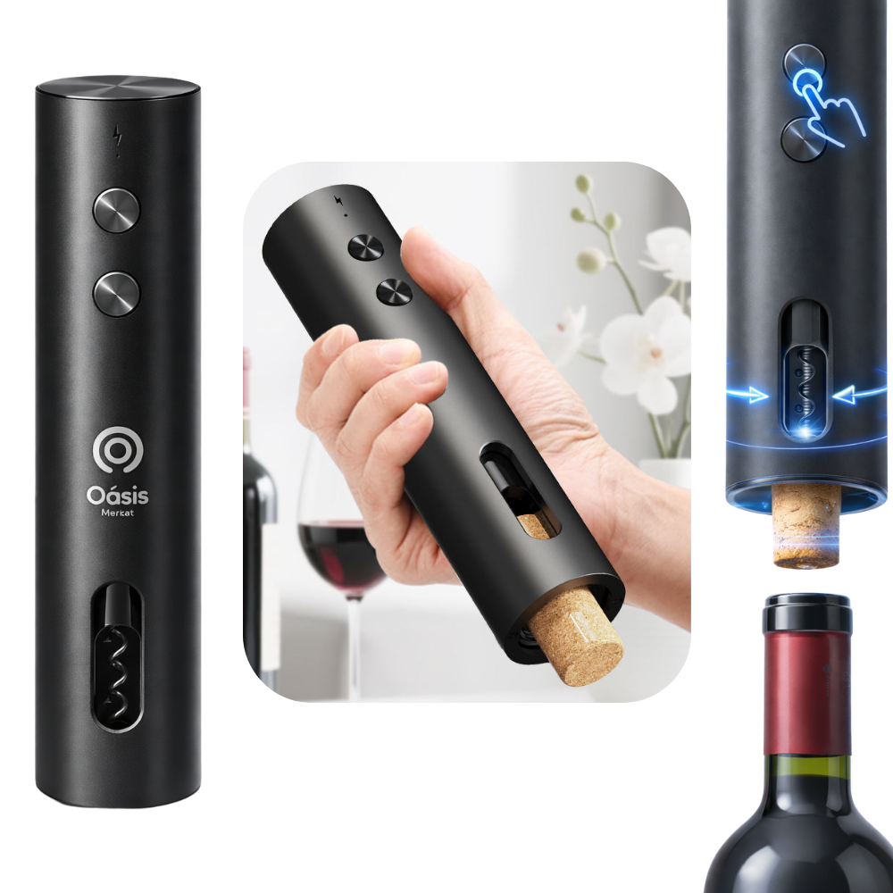 Abridor De Vinho Elétrico Saca Rolha Automático | Prático, Moderno e Sem Esforço | Portátil e Recarregável