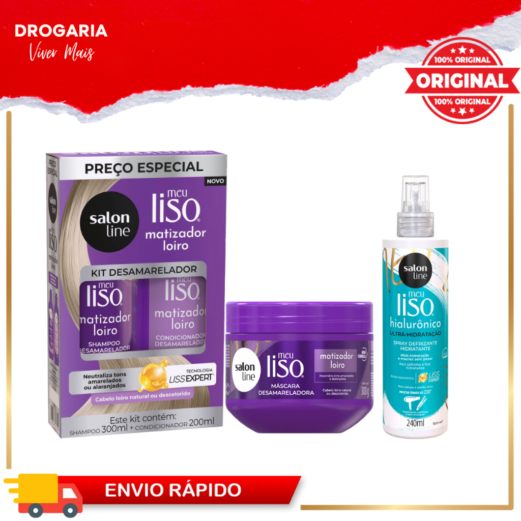 Kits Salon Line Rotina Completa Para Loiro Matizado - Para Cabelos Loiros (4 itens)