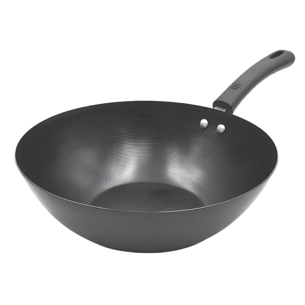 Imagem Panela Wok Grande 3,5L 30CM Cinza Profissional Gourmet Cozinha Jantar Almoço Salteados Legumes Carnes Yaksoba D2068