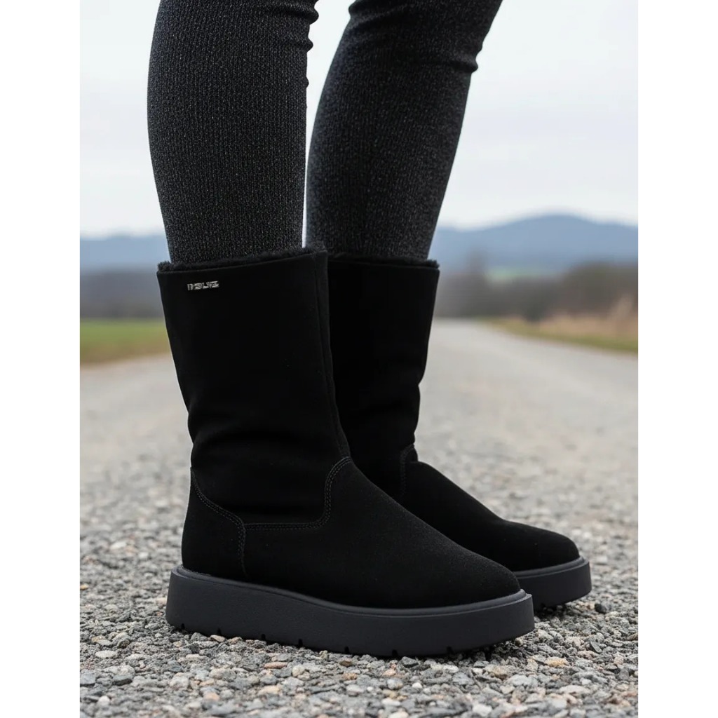 Bota Feminina Quiz Forrada Pelos Inverno Preto