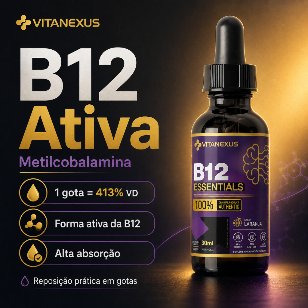 [Original] Vitamina B12 Ultra Concentrada 30ml - Imunidade - Sabor Laranja Natural - Vitanexus