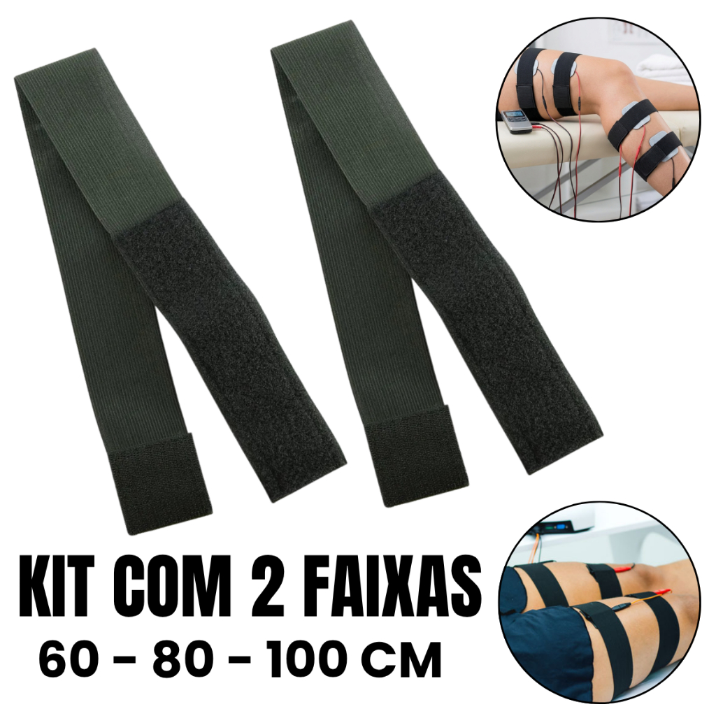 Cinta Faixa Elástica com Velcro para Eletrodos Tens e Fes - Neurodyn - 60 80 100cm