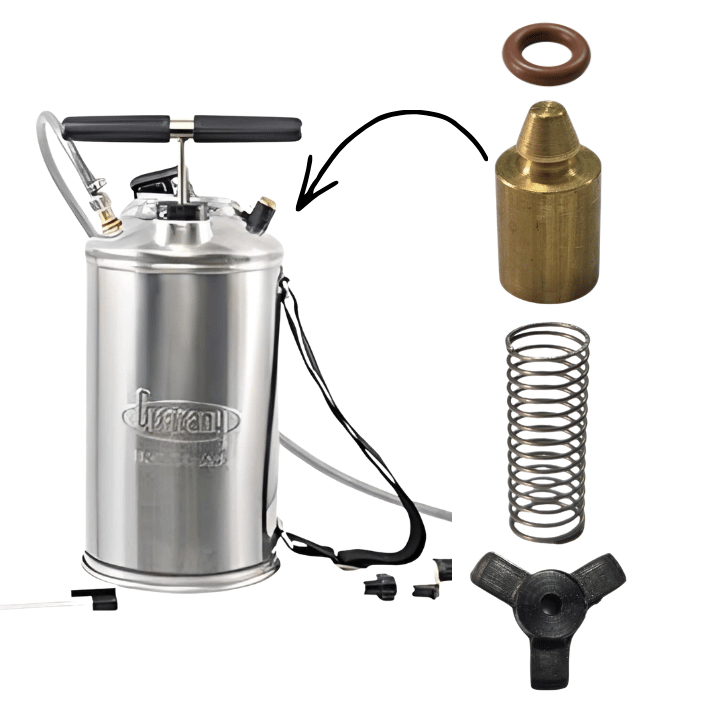 Kit Válvula do Cilindro Pulverizador Inox Pioneiro 5, 10 e 15L GUARANY