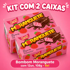 Bombom Moranguete 108g - Bel - kit com 2 caixas