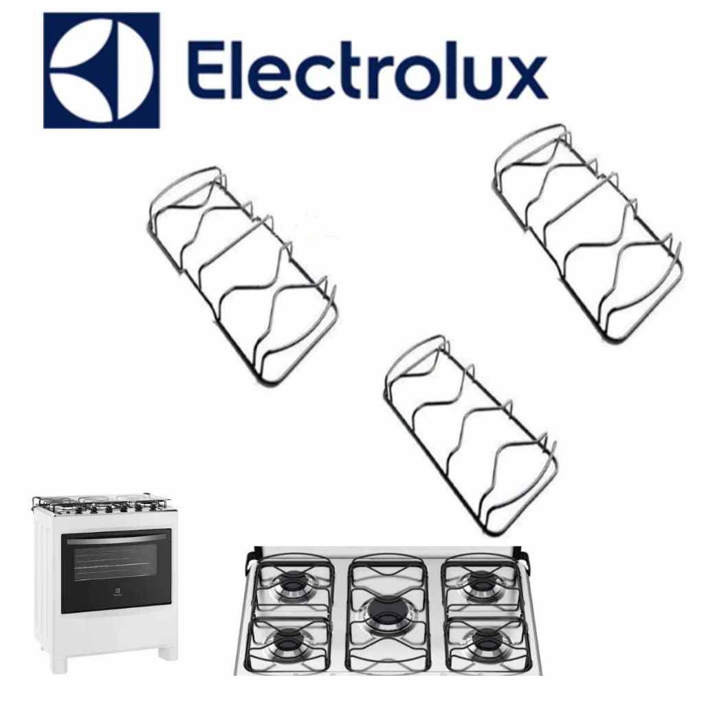 KIT 3 GRADES TREMPE GRELHAS PARA O FOGÃO ELETROLUX MODELO 76SP 76LBU