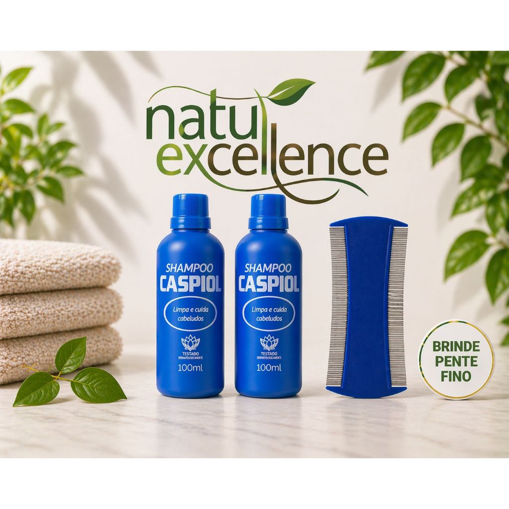 Shampoo Caspiol 2 Unidades 100ml Elmina Caspa Piolho e Lêndea