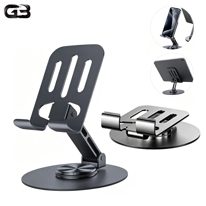 Suporte Alumínio de Mesa Base Rotatória Ajustável 360º Para Smartphones e Tablets KA-C340